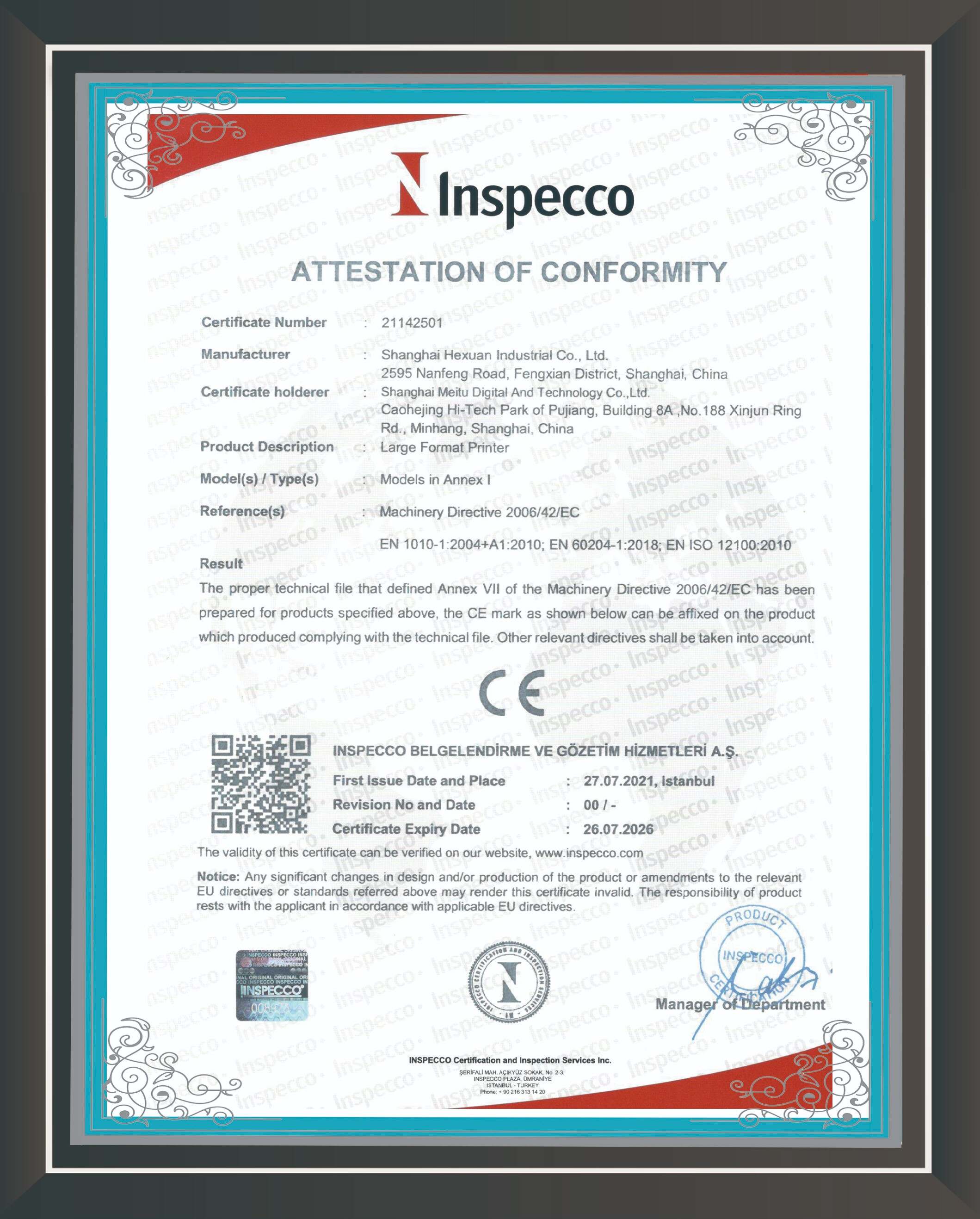 MT CE Certificate
