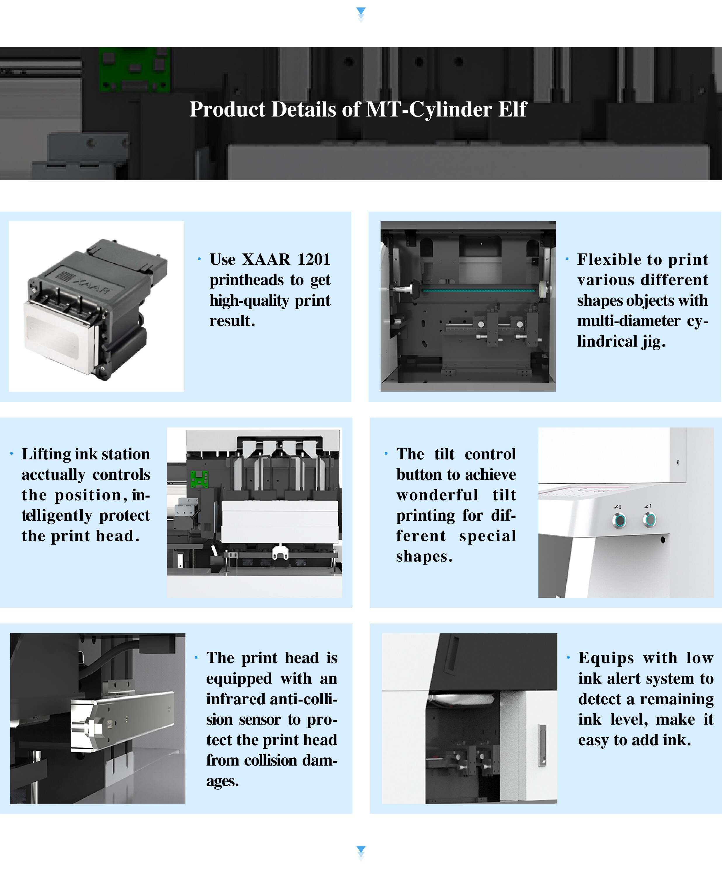 Product Details of 360 Rotary UV Printer MT-Cylinder Elf